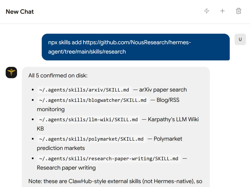a simple demonstration of the first step in using Academic Research agent skill