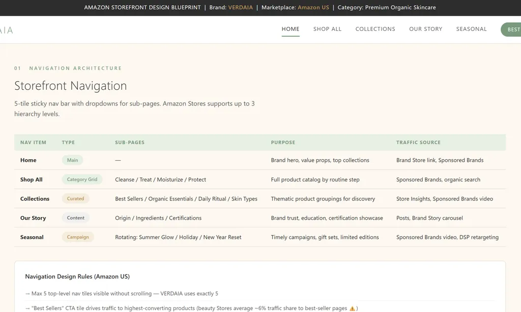 the demo of Amazon Storefront Designer Agent Skill