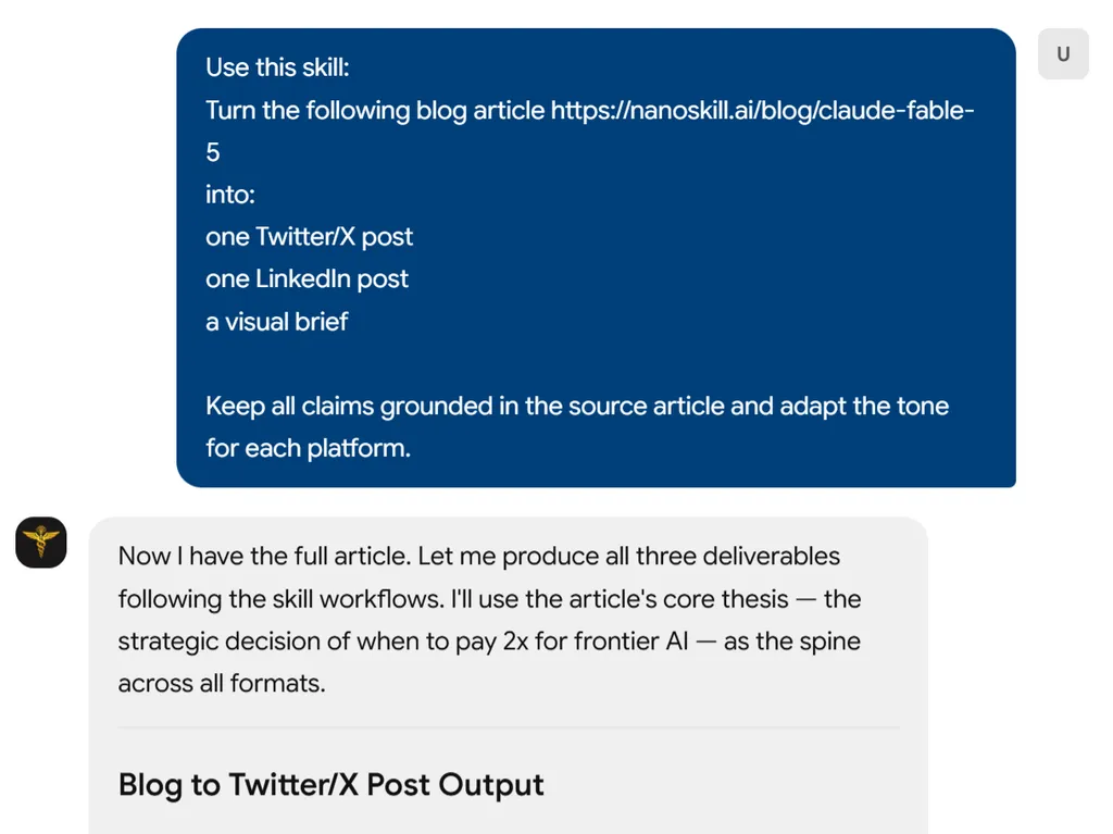 Content Repurposing Agent Skill step 2