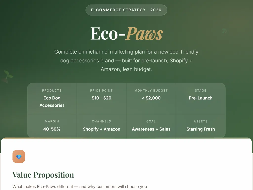 a simple demonstration of the third step in using E-Commerce Marketing Strategy Builder agent skill