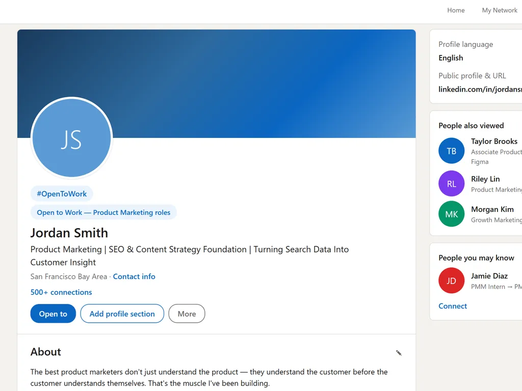 a simple demonstration of the third step in using LinkedIn Profile Optimizer agent skill