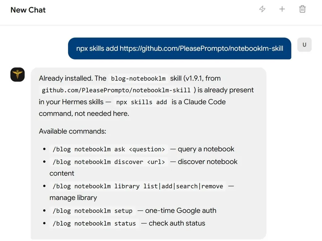 a simple demonstration of the first step in using NotebookLM Agent Skill for Claude Code