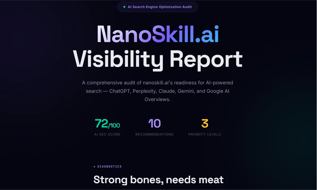 the demo of SEO Content AI Optimizer Agent Skill