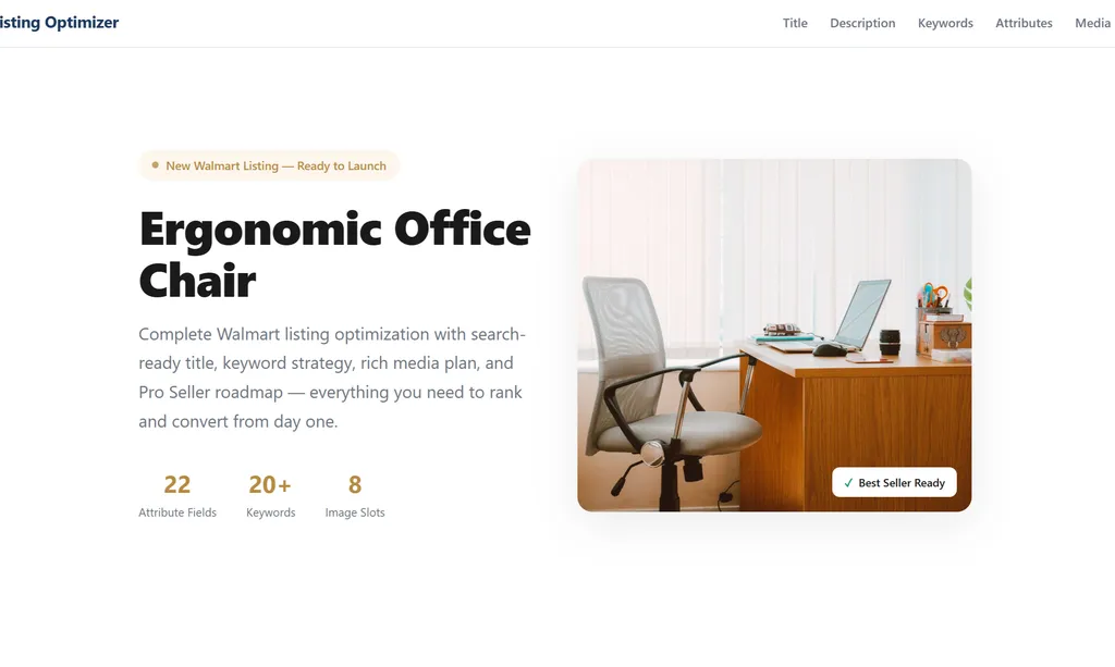 the demo of Walmart Listing Optimization agent skill