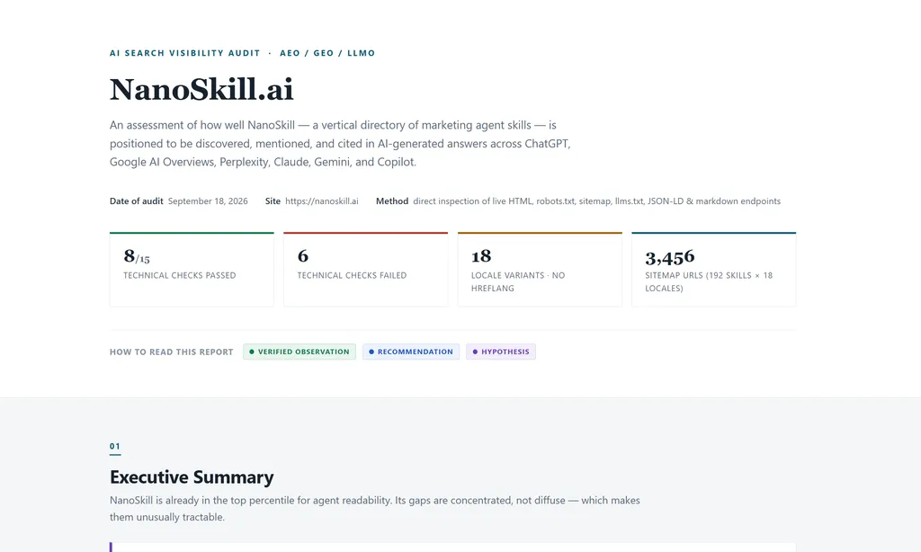 the demo of ai seo agent skill