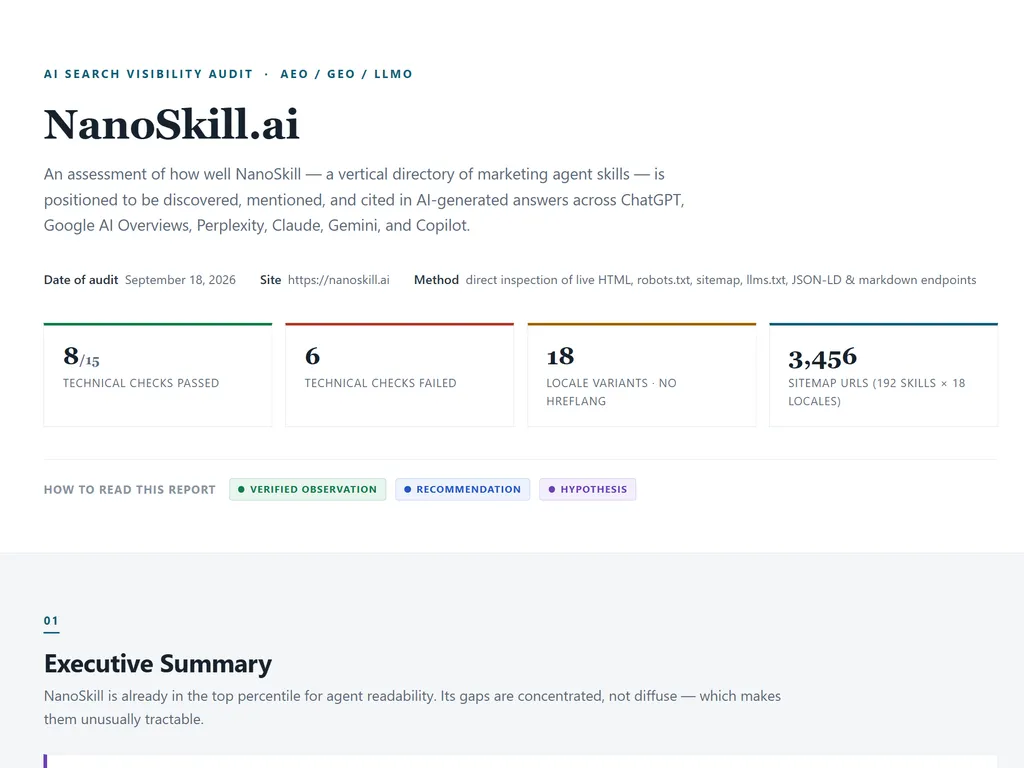 the step of ai seo agent skill