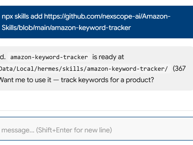 a simple demonstration of the first step in using Amazon Keyword Tracker Skill
