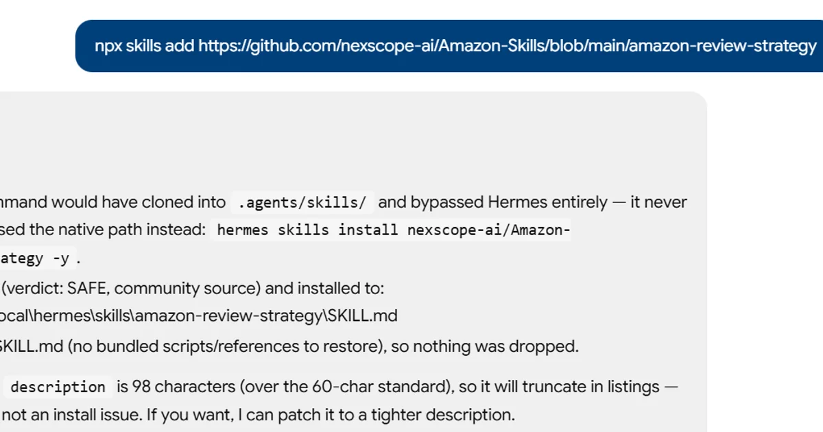 the first step of Amazon Review Strategy Skill