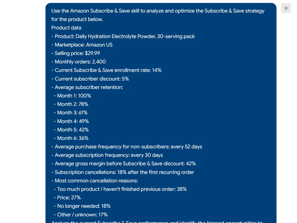 the step of amazon subscribe save skill