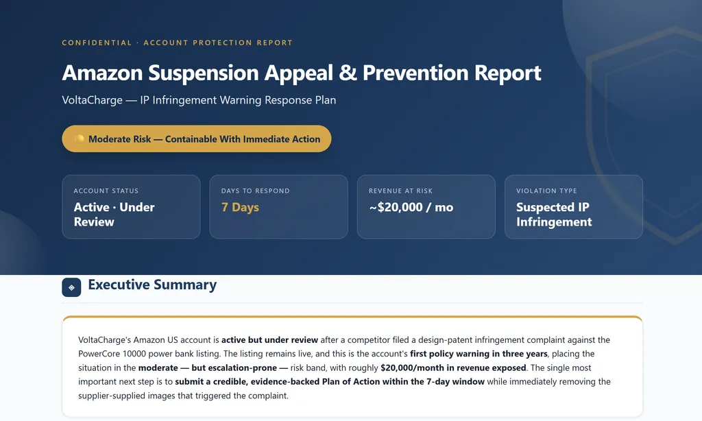the demo of amazon suspension appeal agent skill