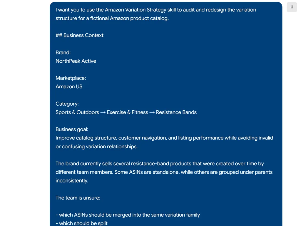 the step of amazon variation strategy agent skill