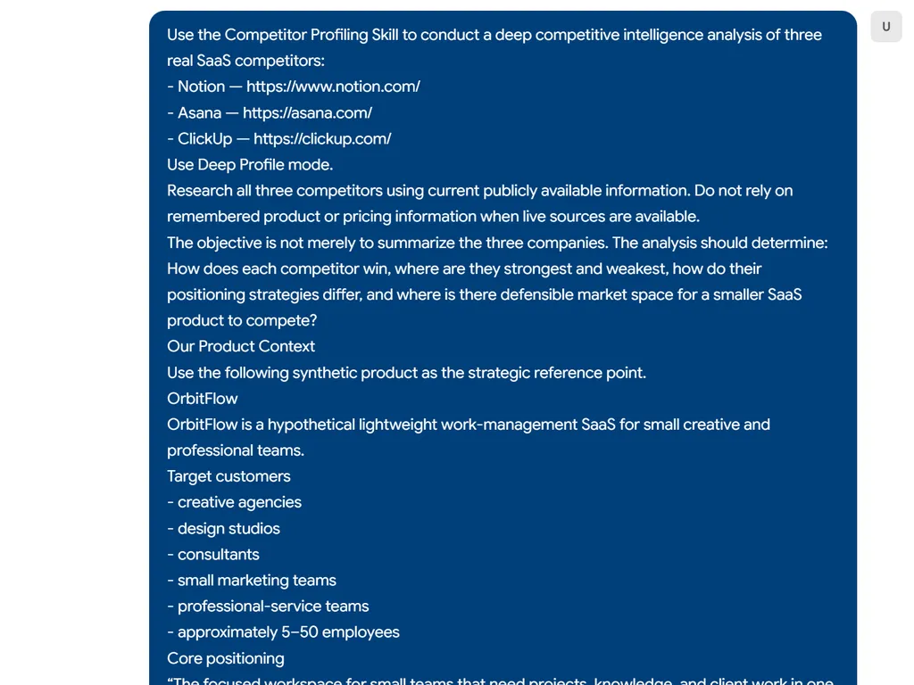 the step of competitor profiling agent skill