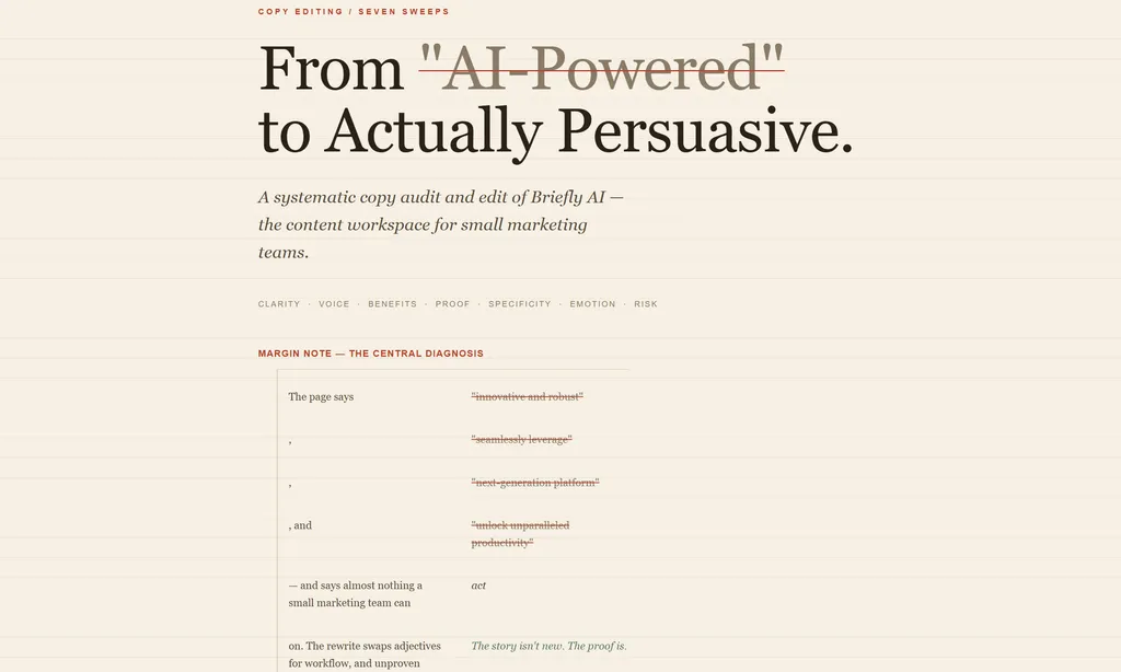the demo of copy editing agent skill