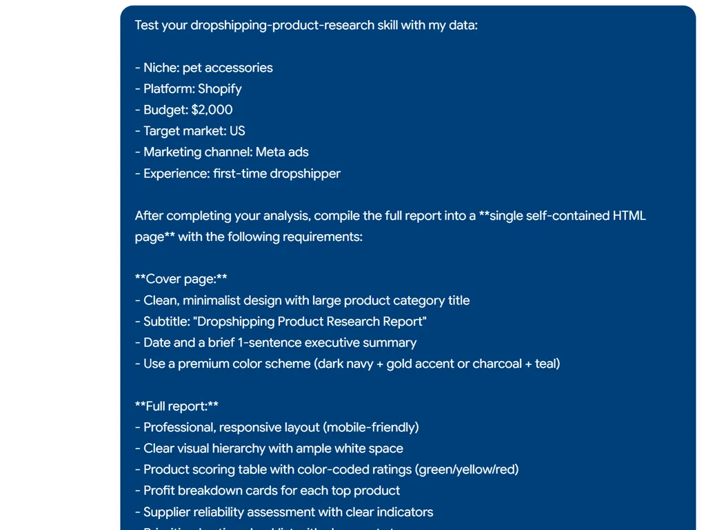 the step of dropshipping product research skill