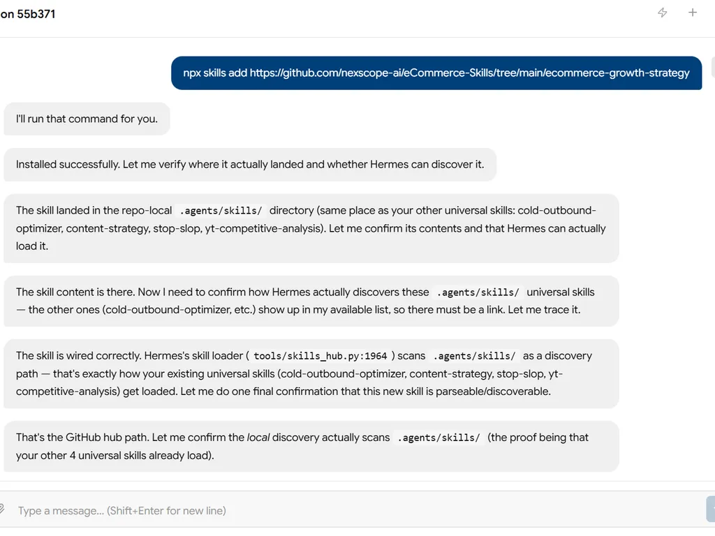 a simple demonstration of the first step in using Ecommerce Growth Strategy Advisor