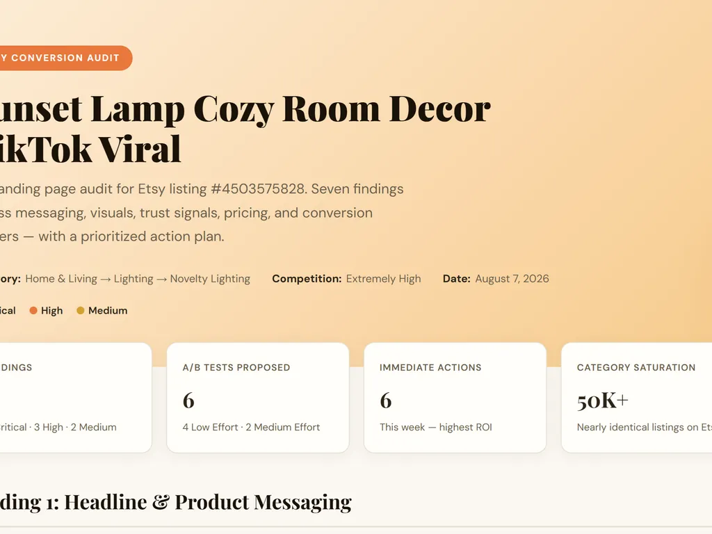 a simple demonstration of the third step in using Ecommerce Landing Page Optimizer