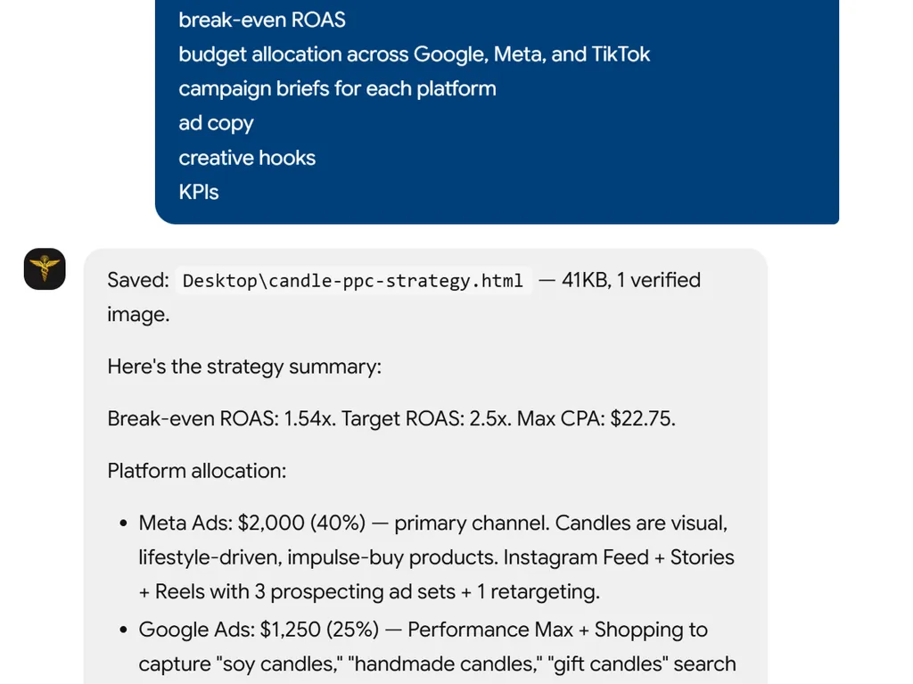 a simple demonstration of the second step in using Ecommerce PPC Strategy Planner