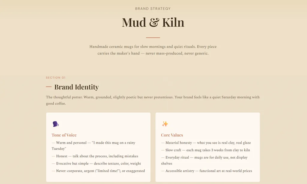 the demo of Etsy Branding Skill