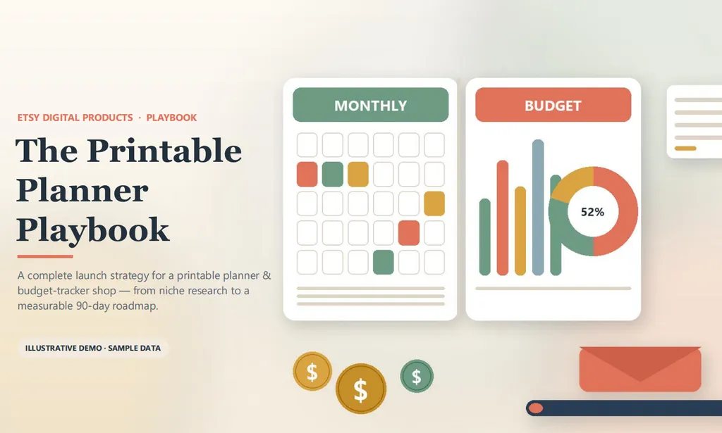 the demo of Etsy Digital Products Skill