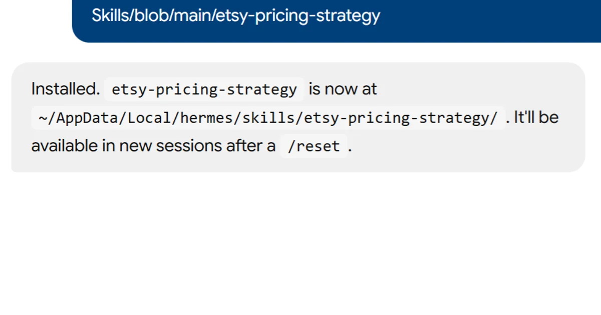 a simple demonstration of the first step in using Etsy Pricing Strategy Skill