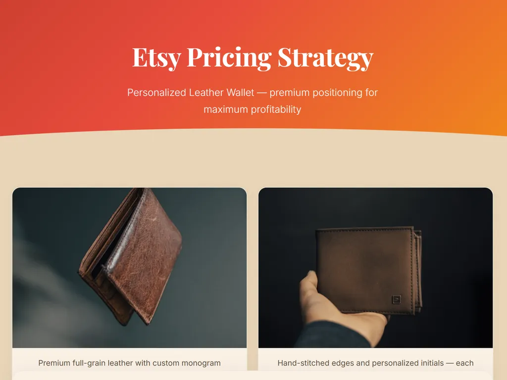 a simple demonstration of the third step in using Etsy Pricing Strategy Skill