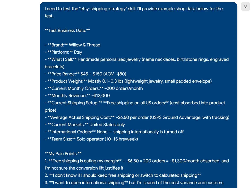the step of etsy shipping strategy agent skill