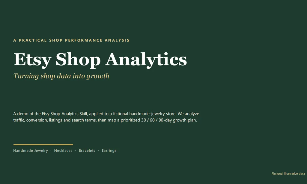 the demo of Etsy Shop Analytics Skill