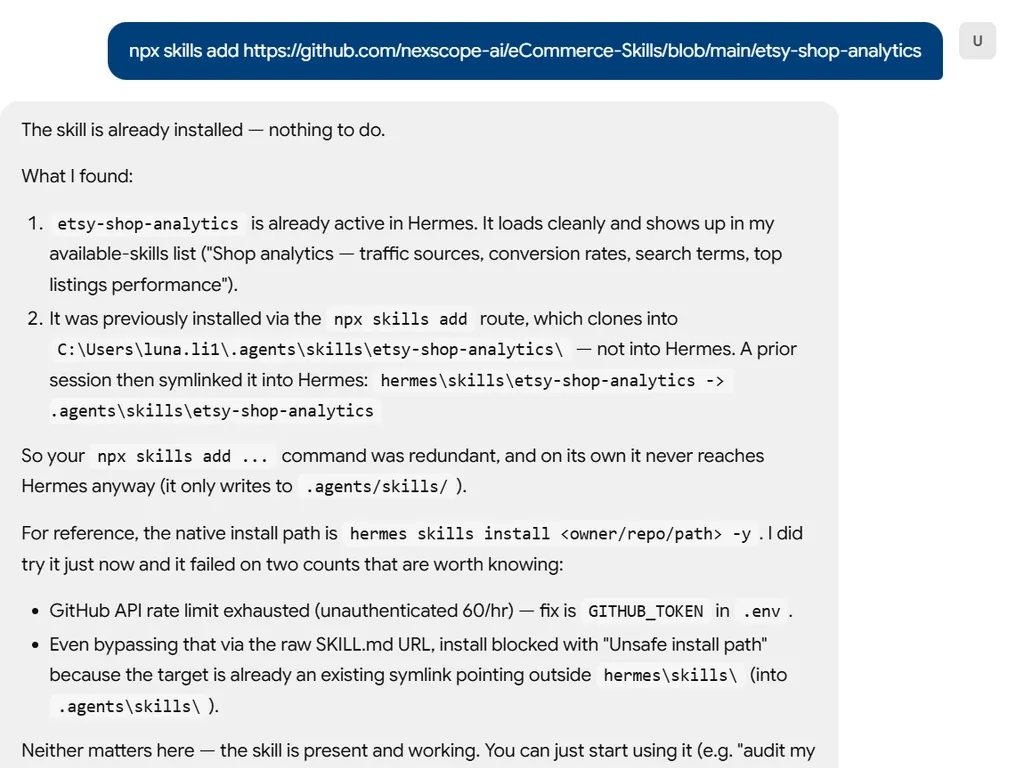 the first step of Etsy Shop Analytics Skill