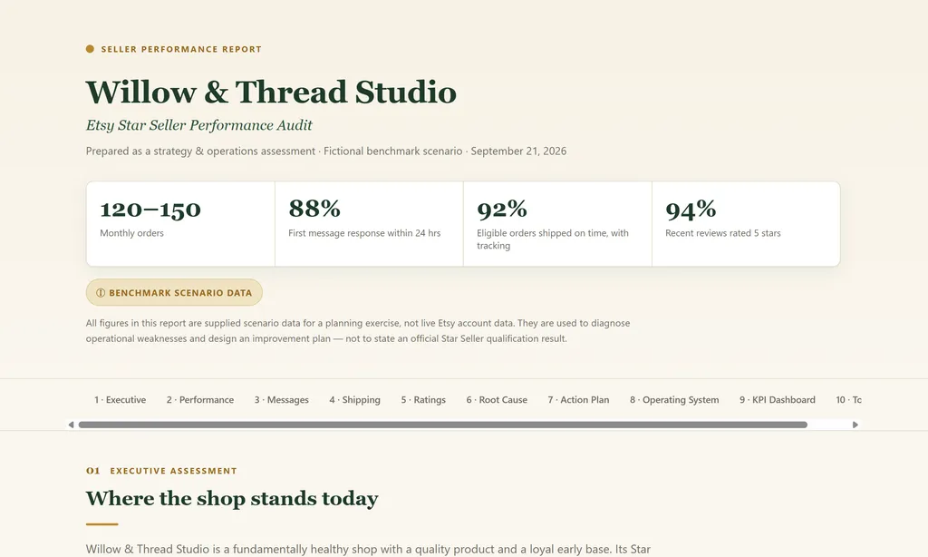 the demo of etsy star seller agent skill