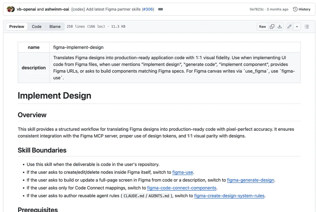 the screenshot of figma implement design in GitHub