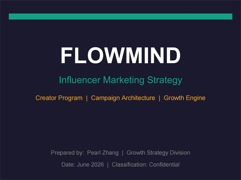 AI agent workflow log documenting the creation of a FlowMind influencer marketing strategy. The process includes loading the creator scraper skill, researching the AI productivity market, discovering relevant creators, troubleshooting API requirements, validating creator search methods, collecting market intelligence, and generating a comprehensive strategy report. The workflow demonstrates autonomous research, creator analysis, campaign planning, and executive report production.