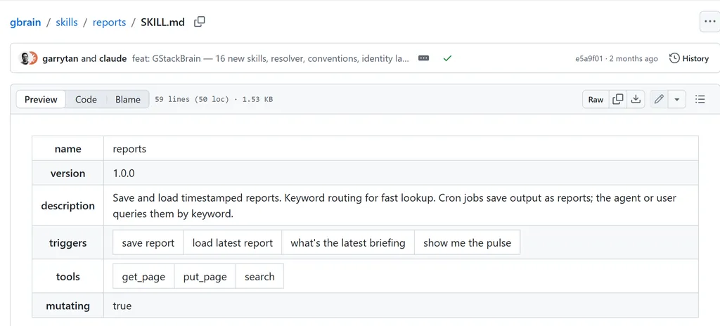 report skill GitHub