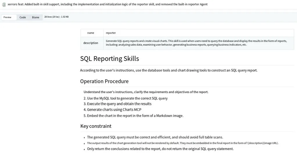 report skill GitHub the screenshot of report skill GitHub