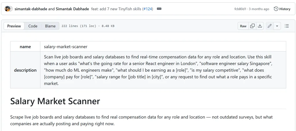 salary market the screenshot of salary market skill in github