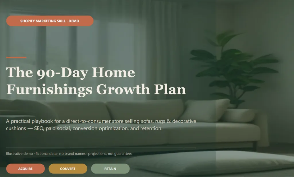 the demo of Shopify Marketing Agent Skill