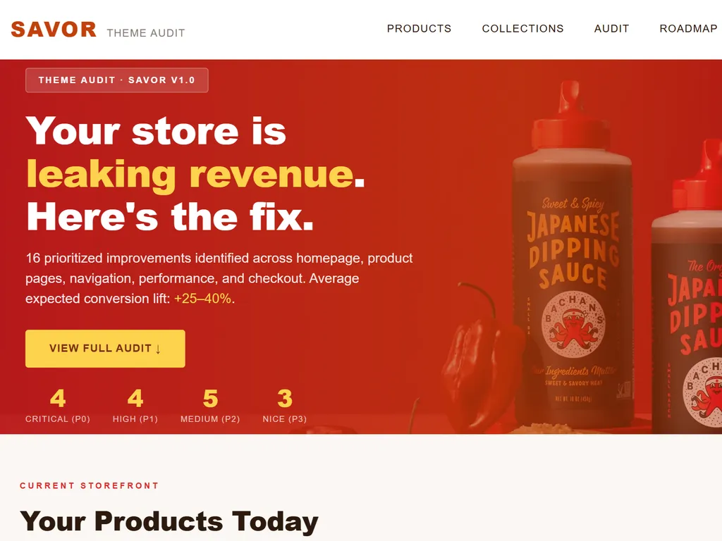 a simple demonstration of the third step in using Shopify Theme Optimization Skill