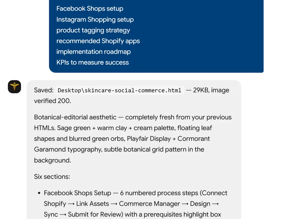 a simple demonstration of the second step in using Social Commerce Setup Skill
