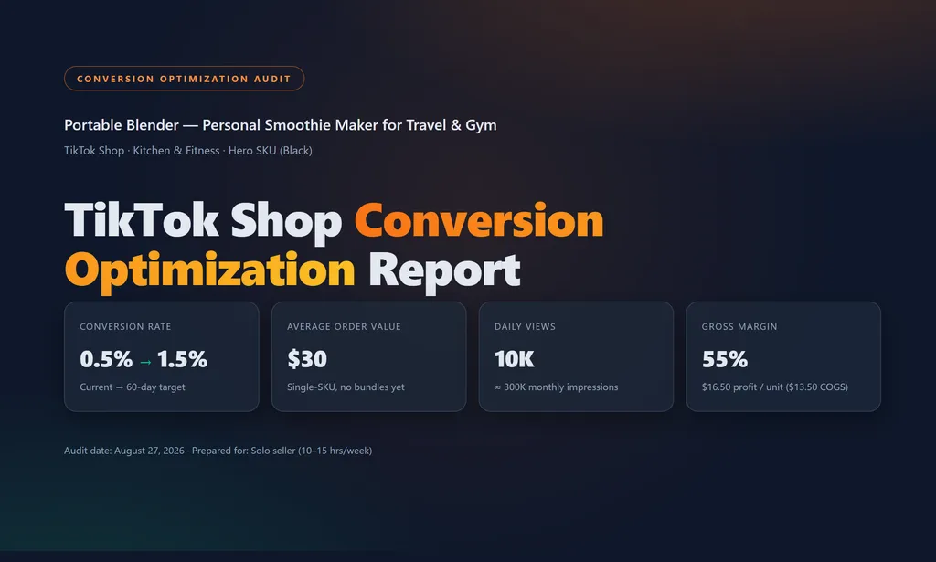 the demo of tiktok shop conversion report skill