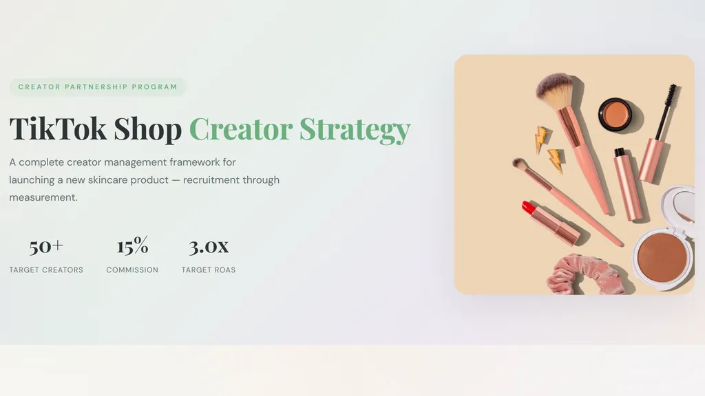 the demo of TikTok Shop Creator Management Skill
