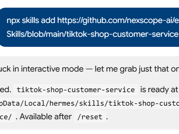 a simple demonstration of the first step in using TikTok Shop Customer Service Skill