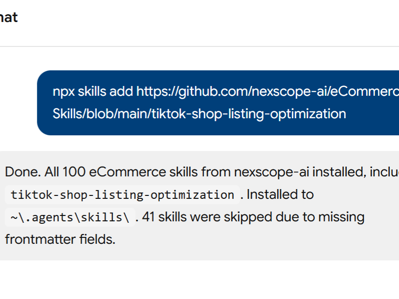 a simple demonstration of the first step in using TikTok Shop Listing Optimization Skill