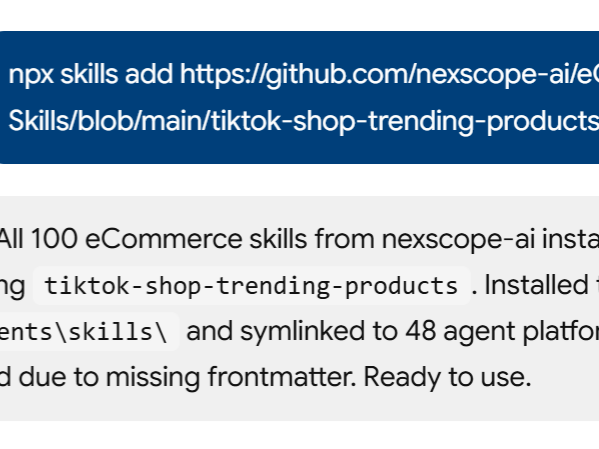 a simple demonstration of the first step in using TikTok Shop Trending Products Skill