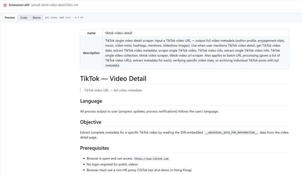 the screenshot of tiktok video performance analysis in GitHub