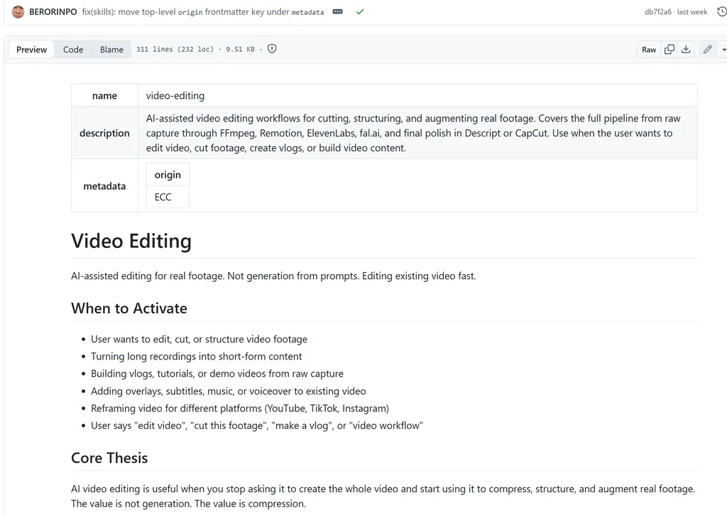 the screenshot of video editing skill 2 interface in GitHub