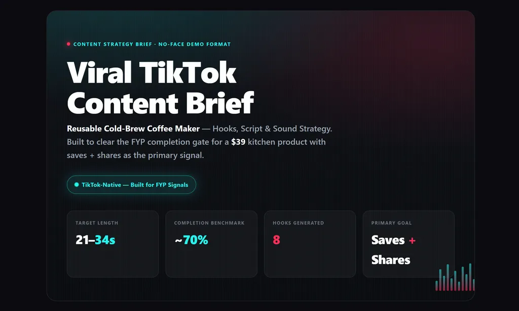 the demo of viral tiktok content agent skill